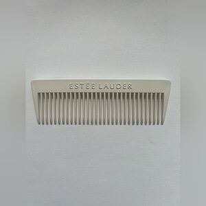 Vintage Estee Lauder Hair Comb White Plastic Wide Tooth Purse Travel Comb